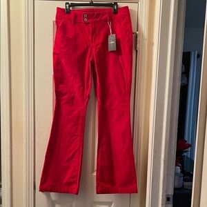 Vibrant Red Flare Women's Pants